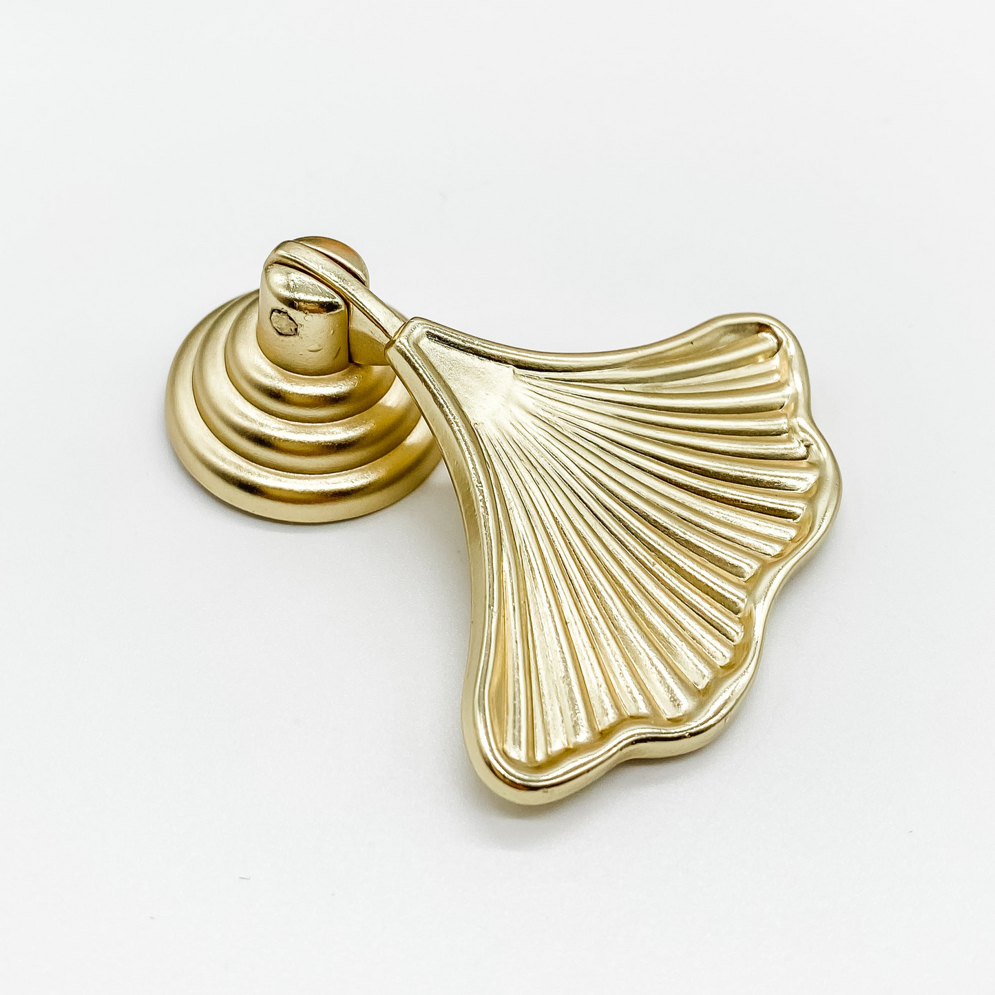 Gold Gingko leaf drawer handle