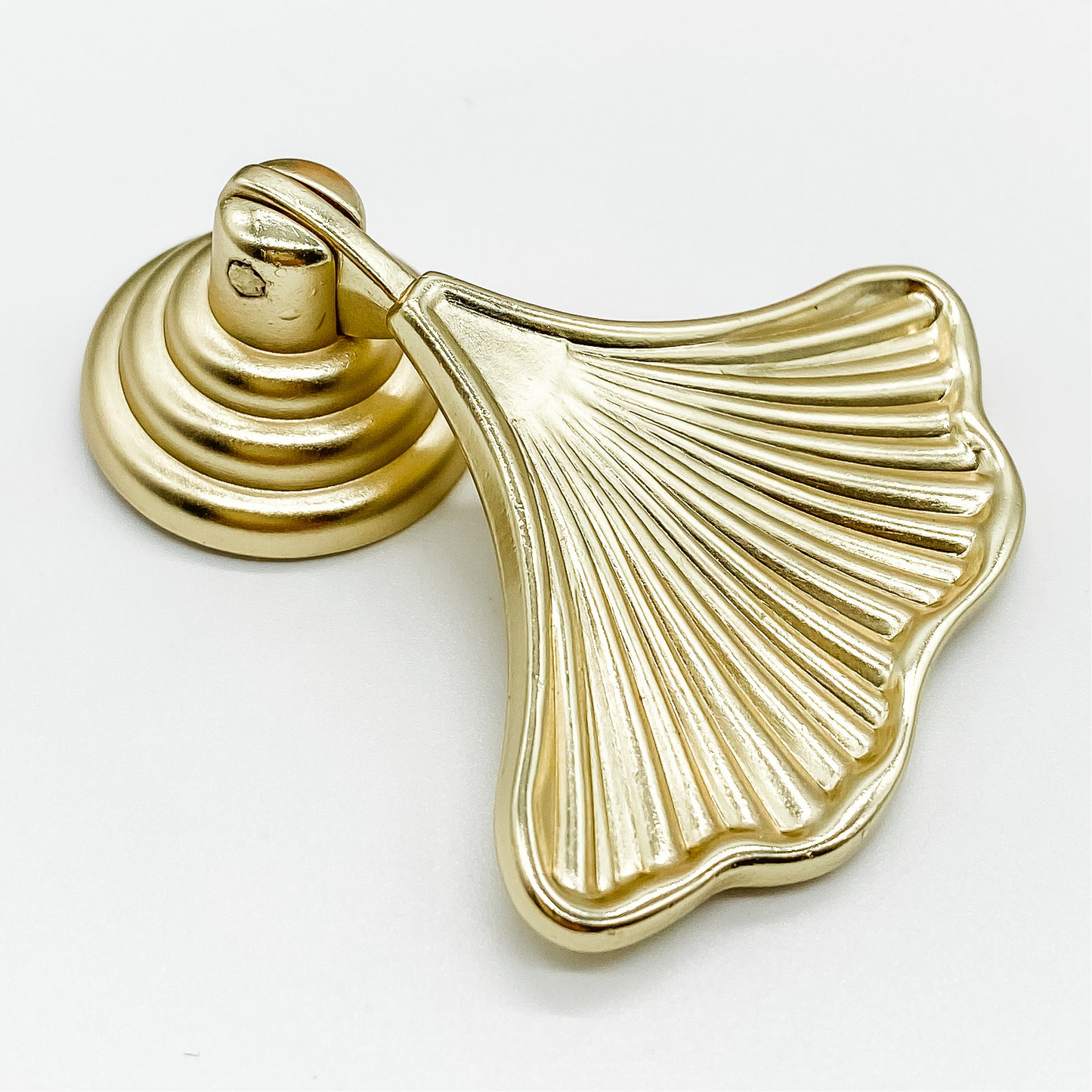 Gold Gingko leaf drawer handle