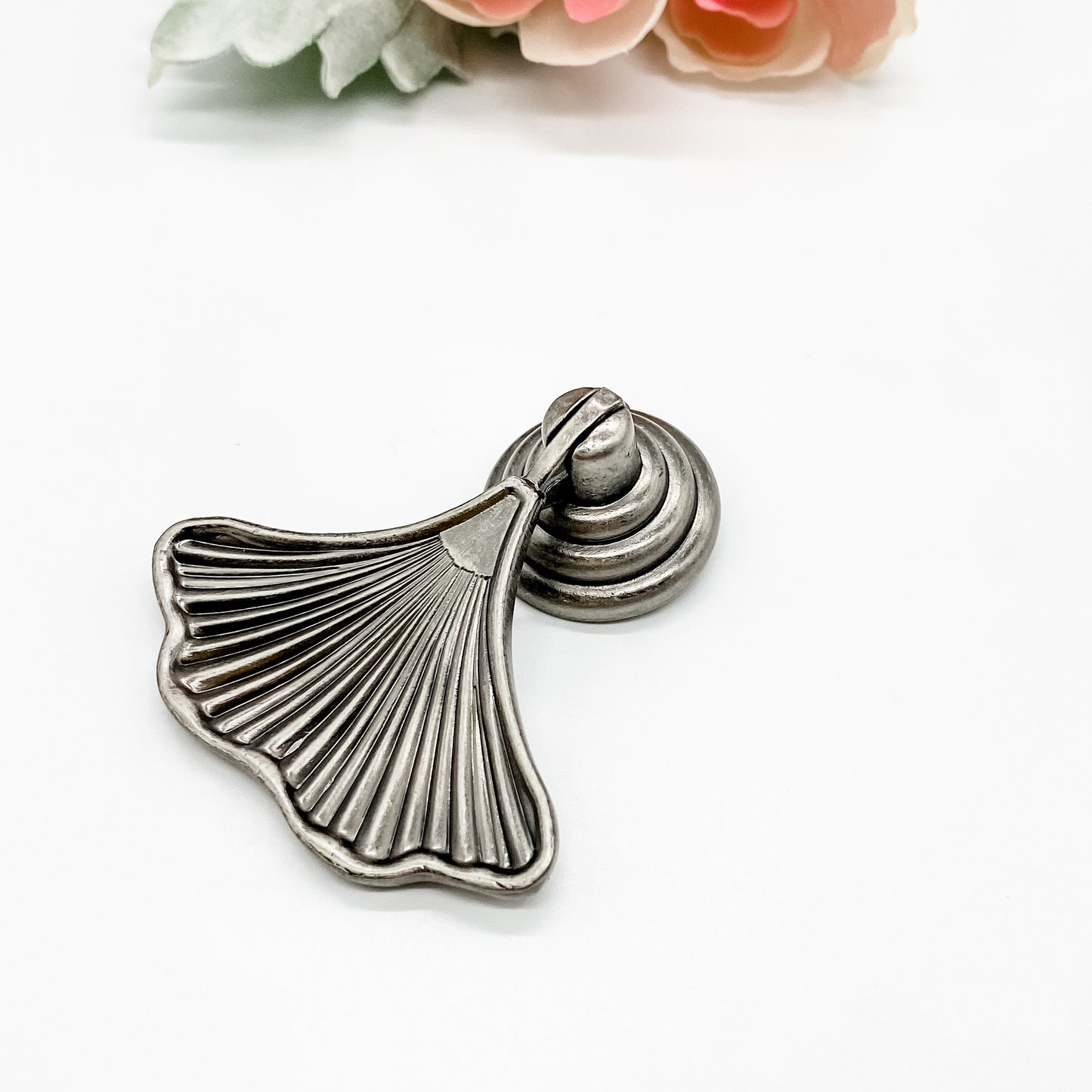 Antique Nickel Gingko leaf drop handle