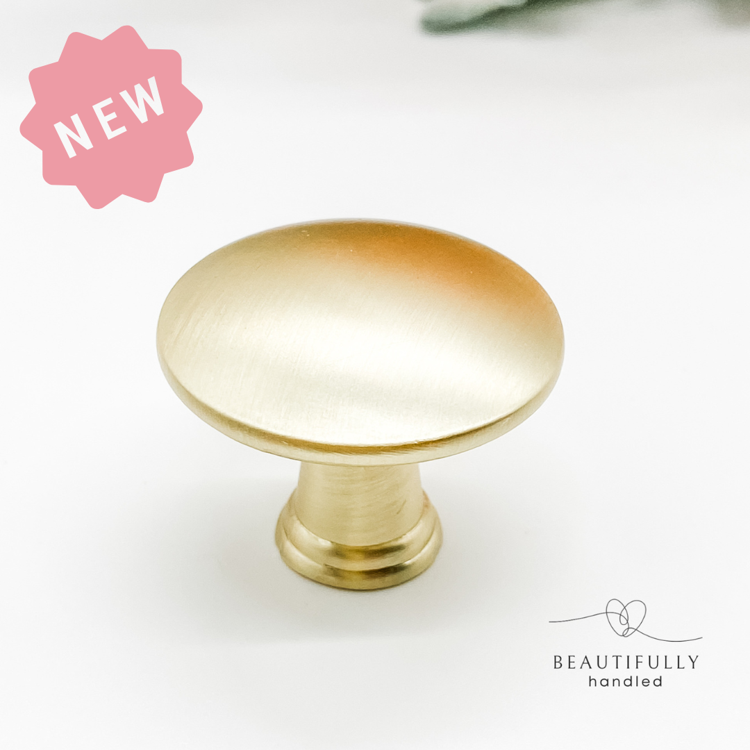 Brushed gold button knob