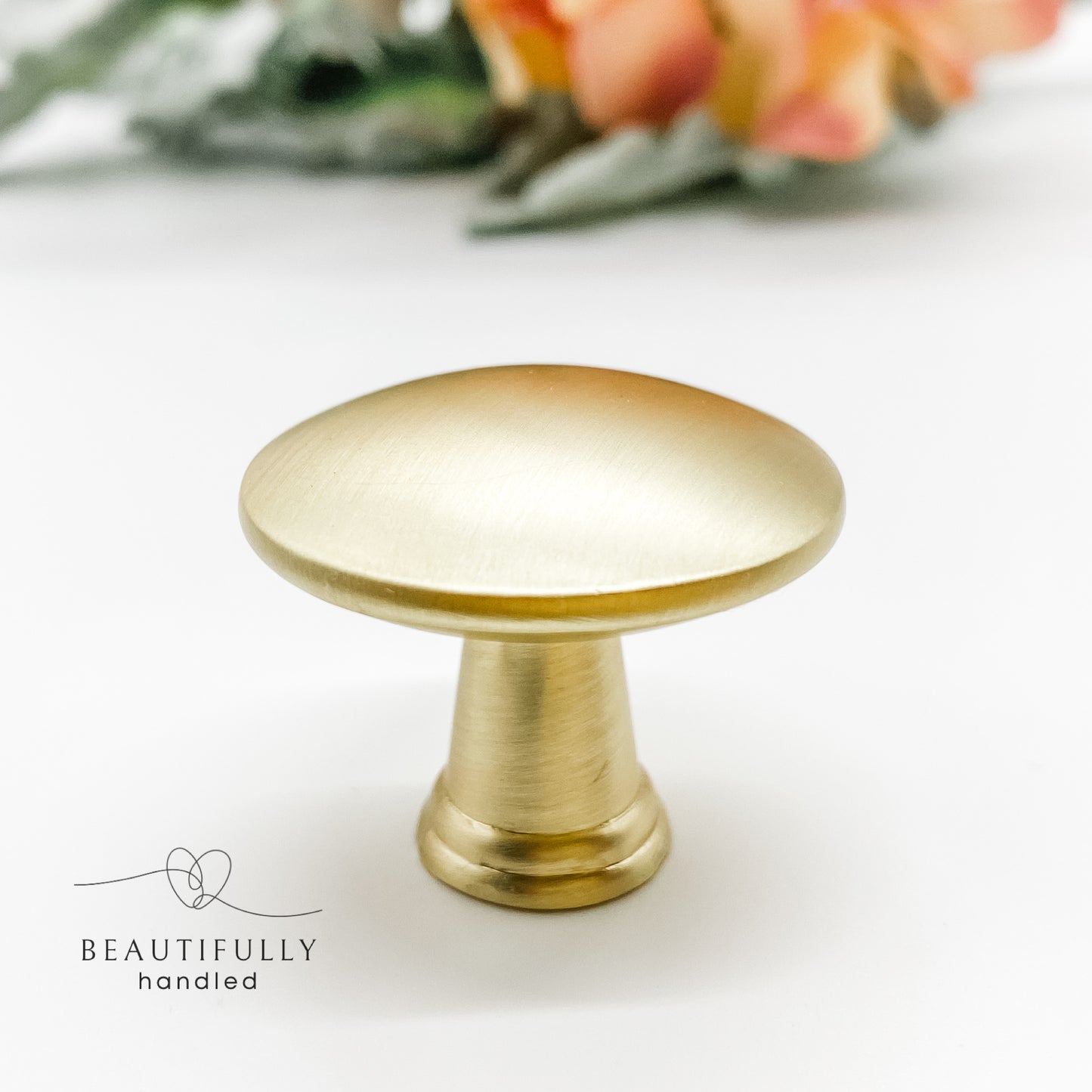 Brushed gold button knob
