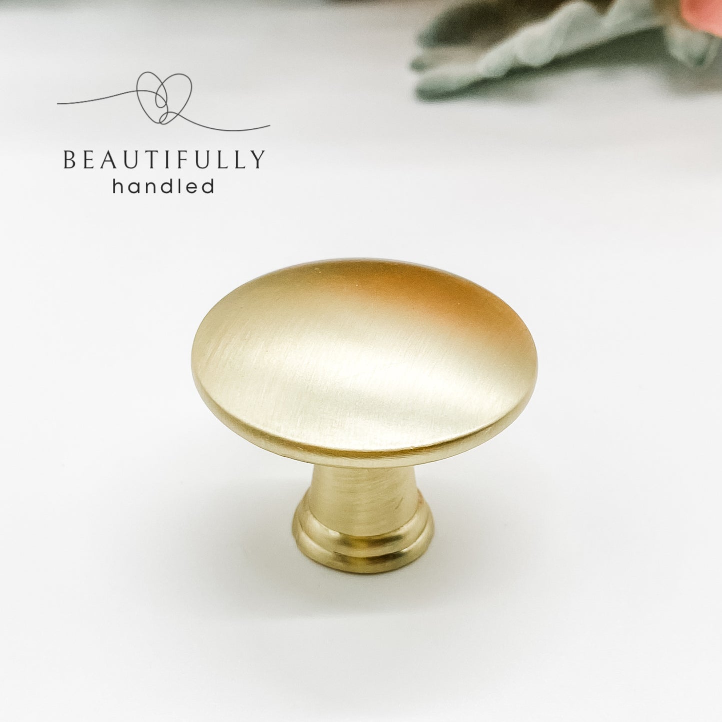 Brushed gold button knob
