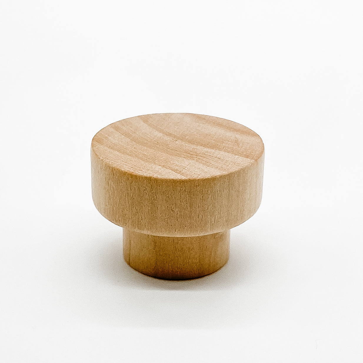 wooden drawer knob 35mm close up picture on white background
