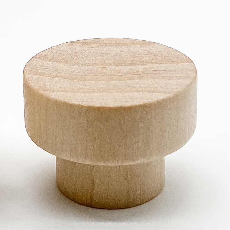 wooden drawer knob 35mm zoomed in close up picture with white background