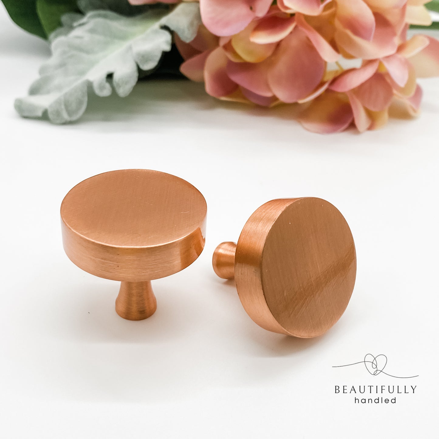 Brushed Copper round knob