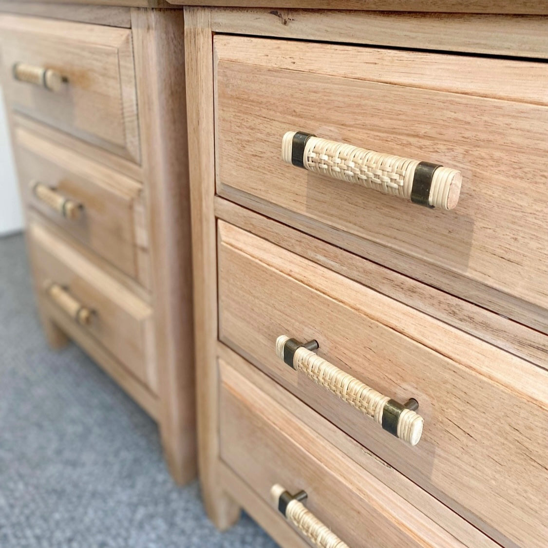 Large Rattan Cabinet Drawer handle