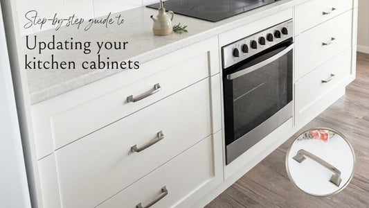Updating kitchen cabinets with Hamptons drawer handles