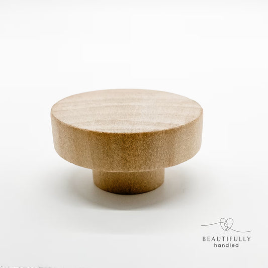 wooden drawer knob 50mm on white background side view