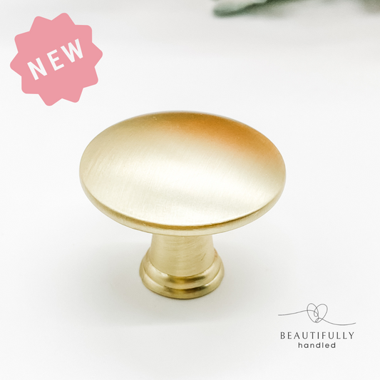 Brushed gold button knob