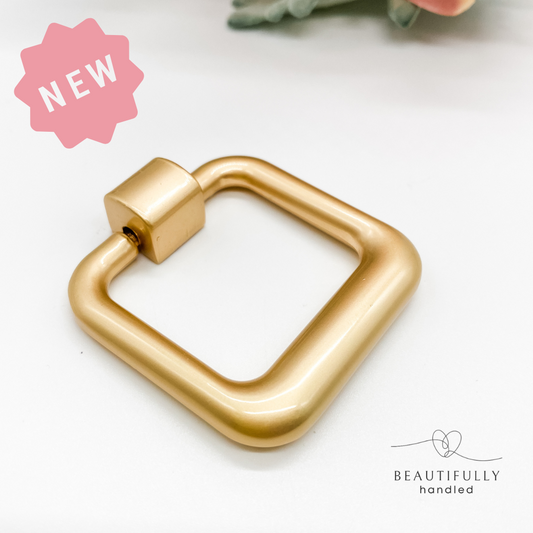 Gold square drop ring pull