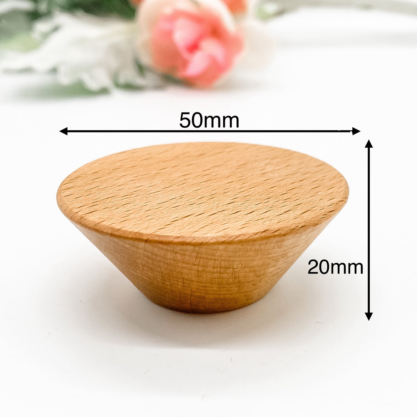 Mid century style round wooden drawer knobs
