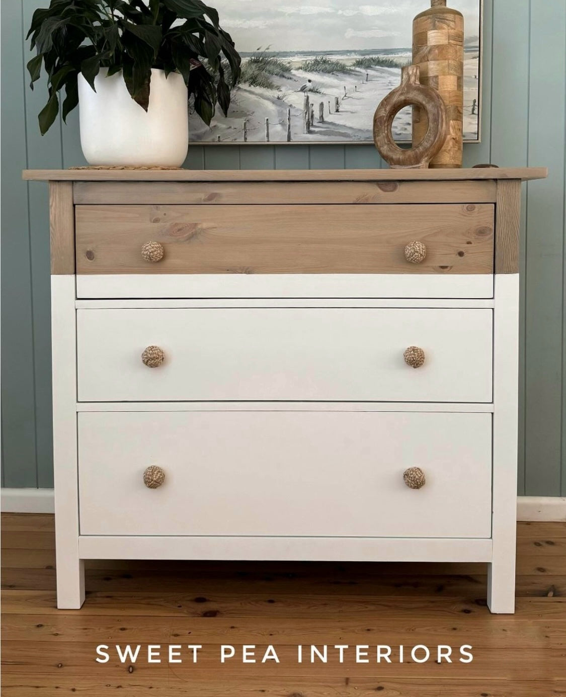 Weaved cotton and jute drawer knob