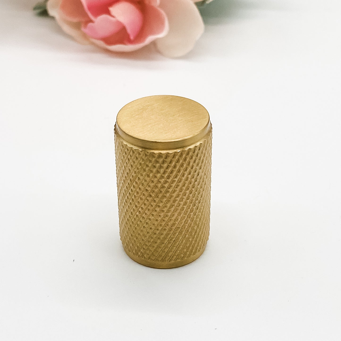 Knurled brass drawer knob 30mm 