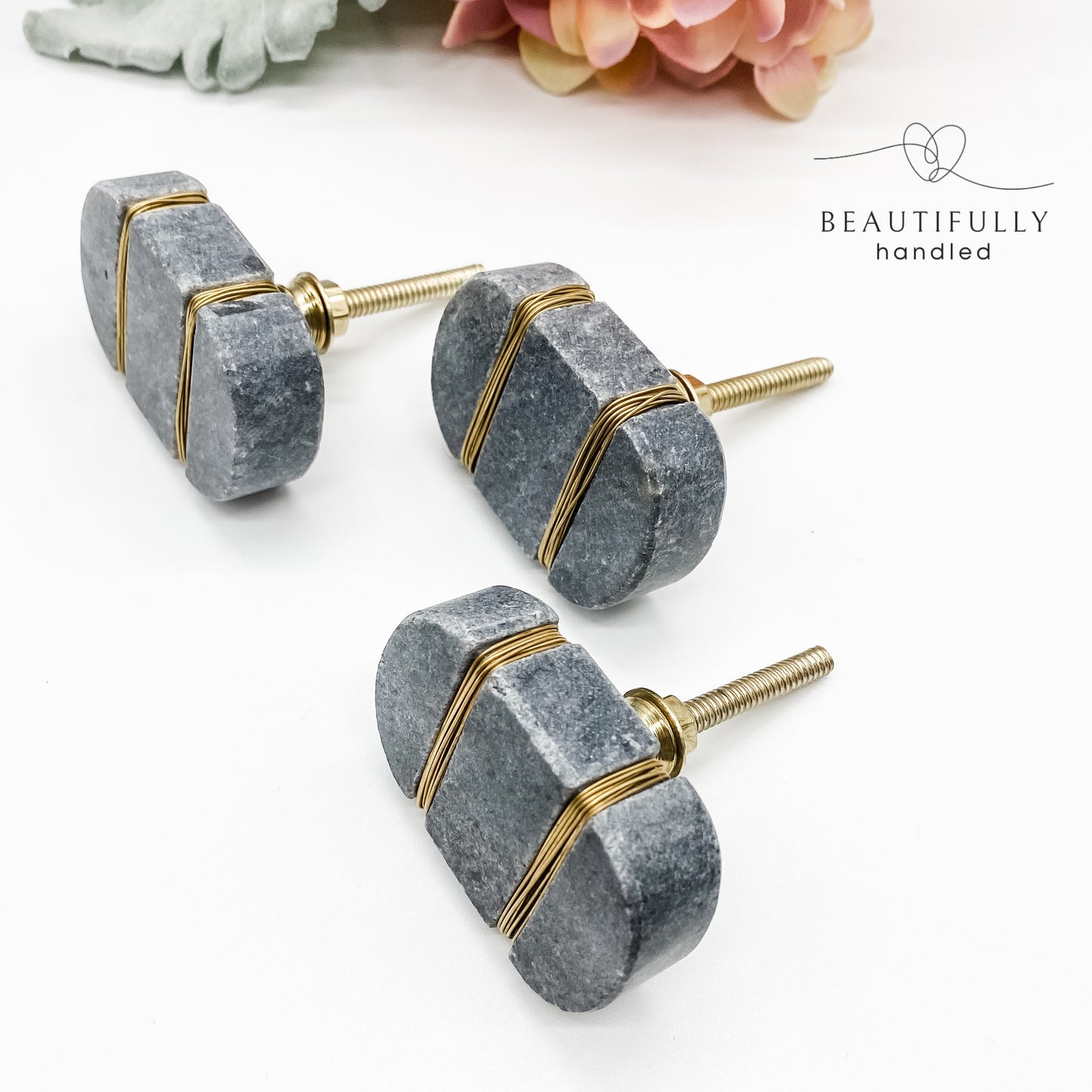Marble knob with wire wrap