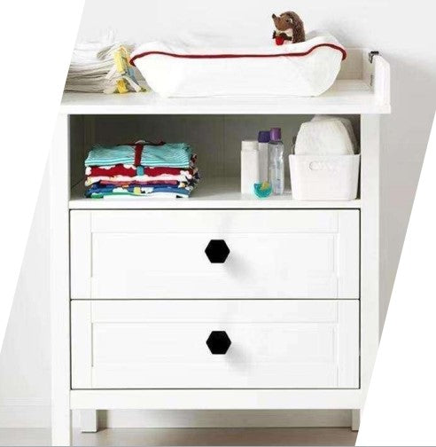 Large hexagon black drawer handle